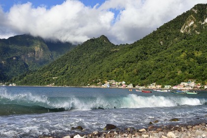 Caribbean, Dominica Island, Soufriere Bay, the village of Scotts Head