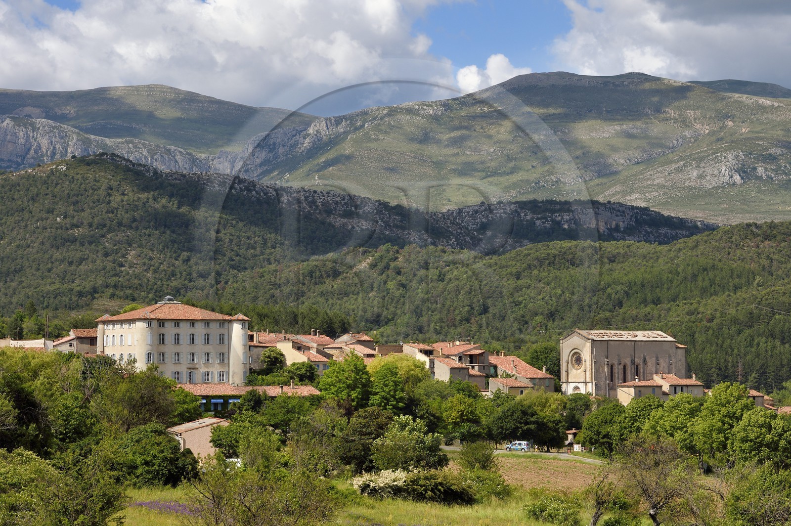 France, Alpes de Haute Provence, Parc Naturel Régional du Verdon, Grand Canyon of Verdon, La Palud Sur Verdon and its castle