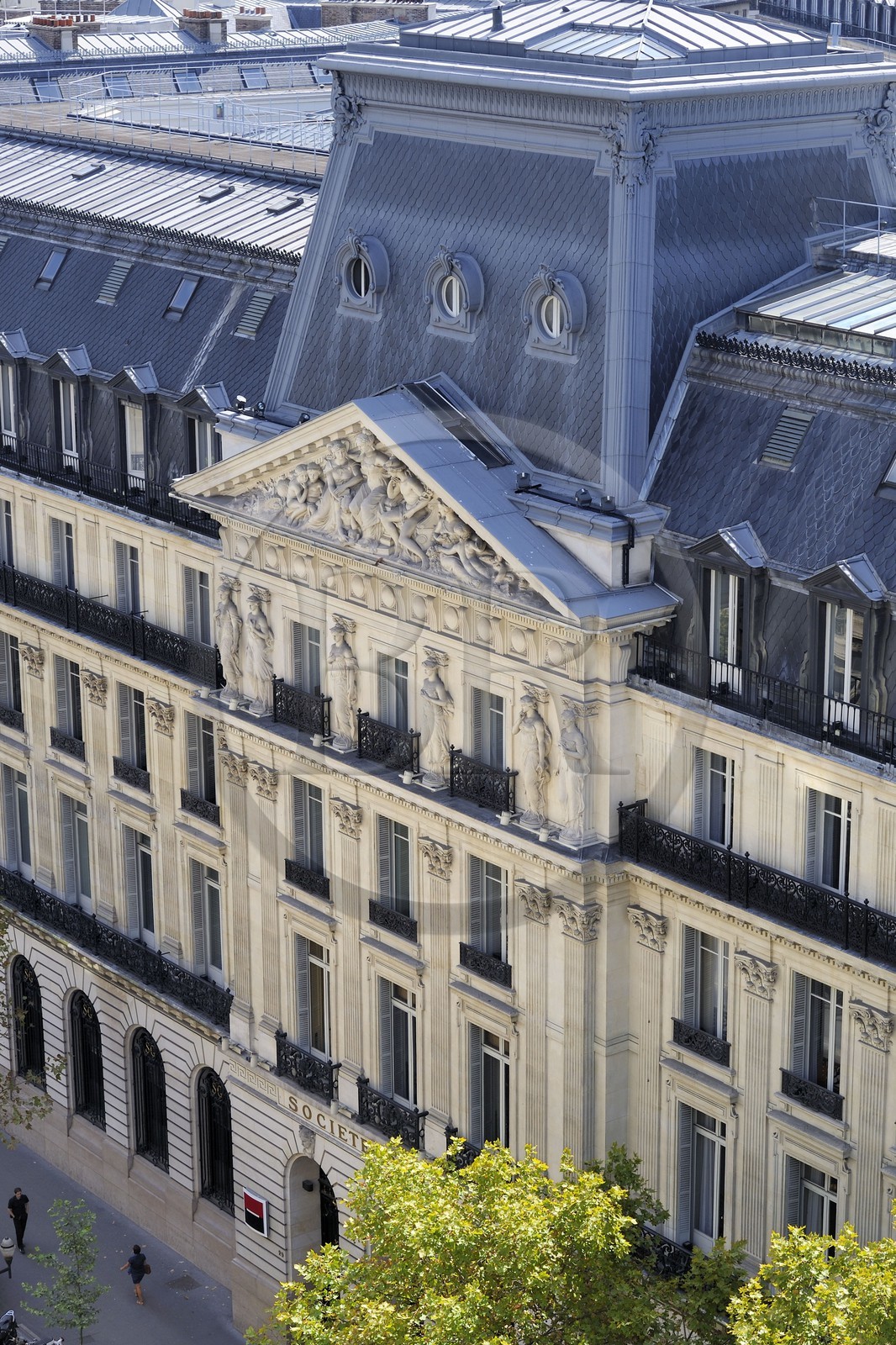 France, Paris (75), la banque Societe Generale sur le Boulevard Haussmann