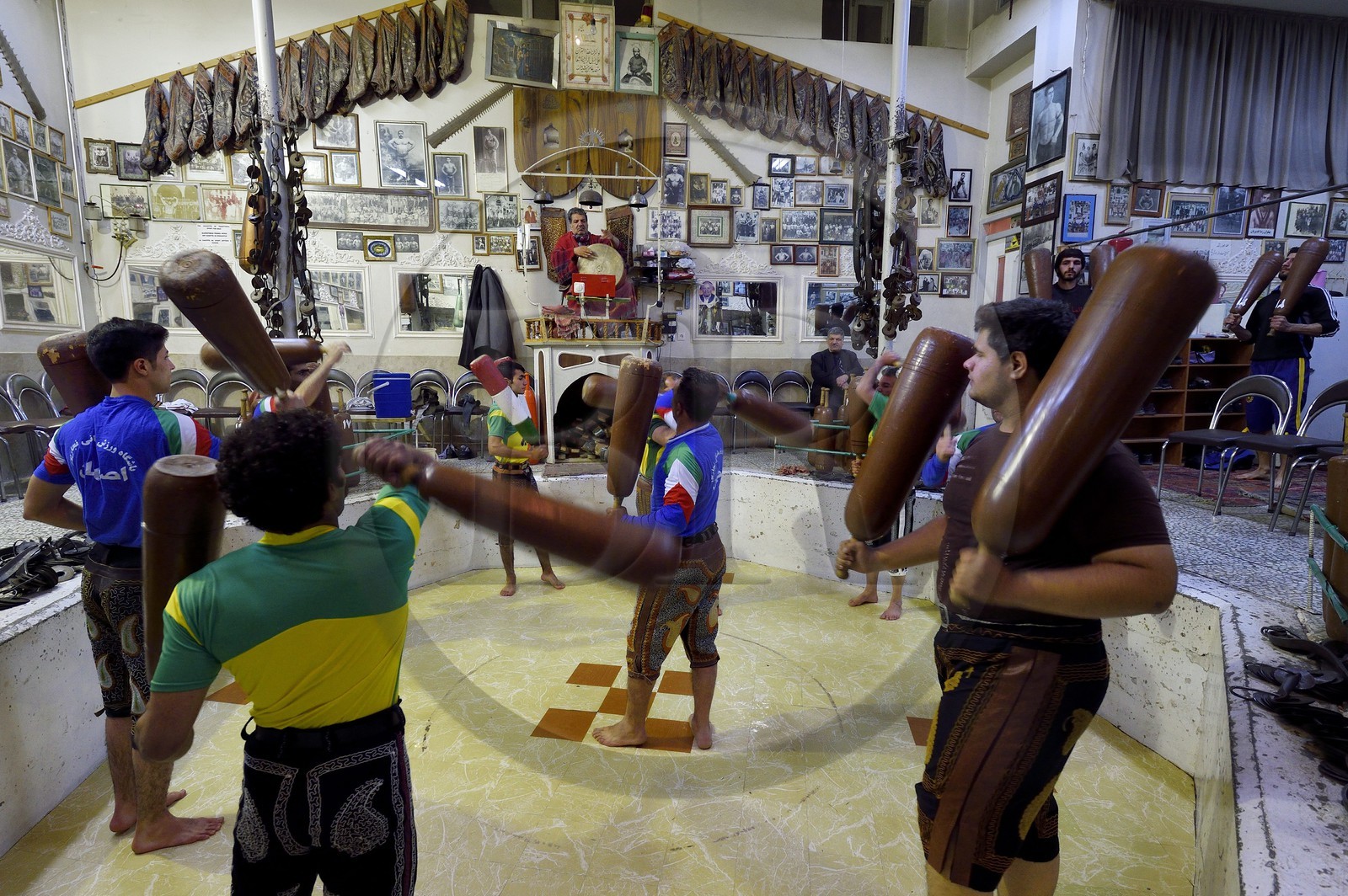 Iran, Isfahan Province, Isfahan, home of force (Zurkhaneh) where traditional Iranian national sport called Varzesh-e Pahlavani (Pahlevani and zoorkhaneh rituals) is practiced