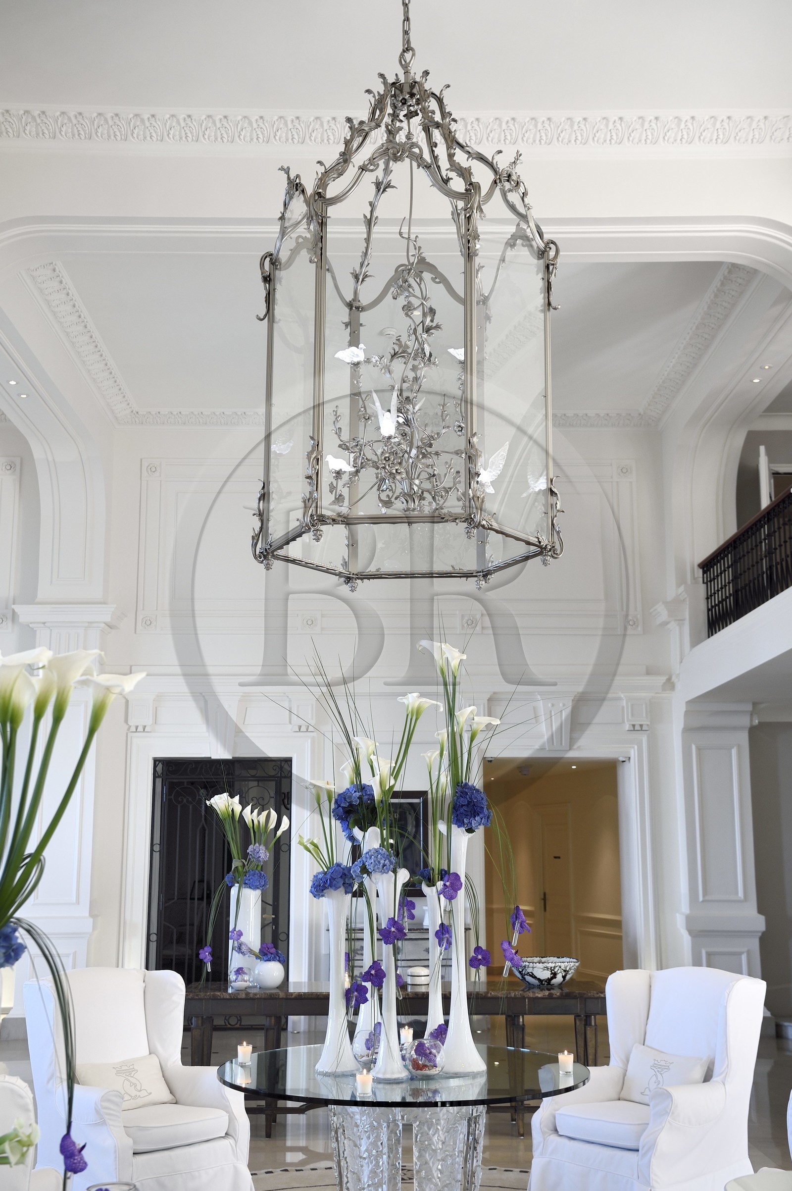 France, Alpes Maritimes (06), Saint-Jean-Cap-Ferrat, le lobby du Grand-Hotel du Cap-Ferrat, palace 5 étoiles du groupe Four Seasons Hotel