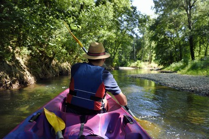 France, Var (83), Provence Verte, Vallée de l'Argens, canoë sur le fleuve Argens entre Carces et Le Thoronet