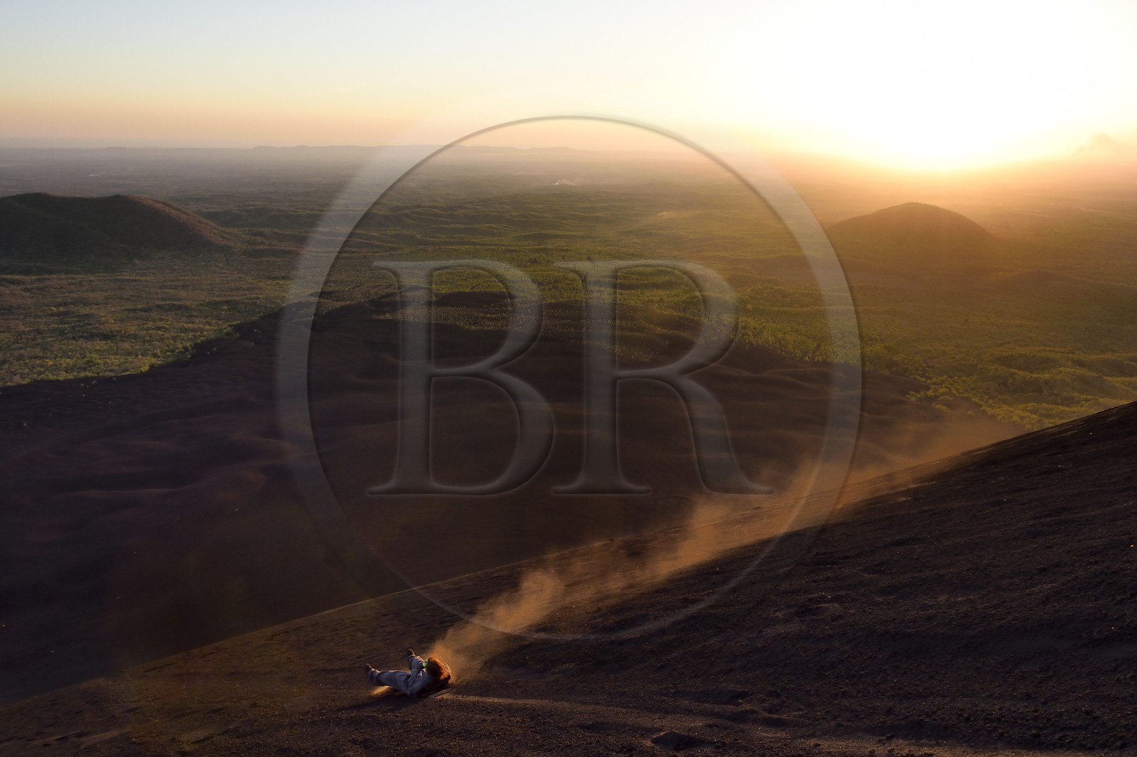 Nicaragua, Leon area, Volcan Cerro Negro in the Cordillera Maribios (or Marrabios), Volcano surfing also known as ash boarding