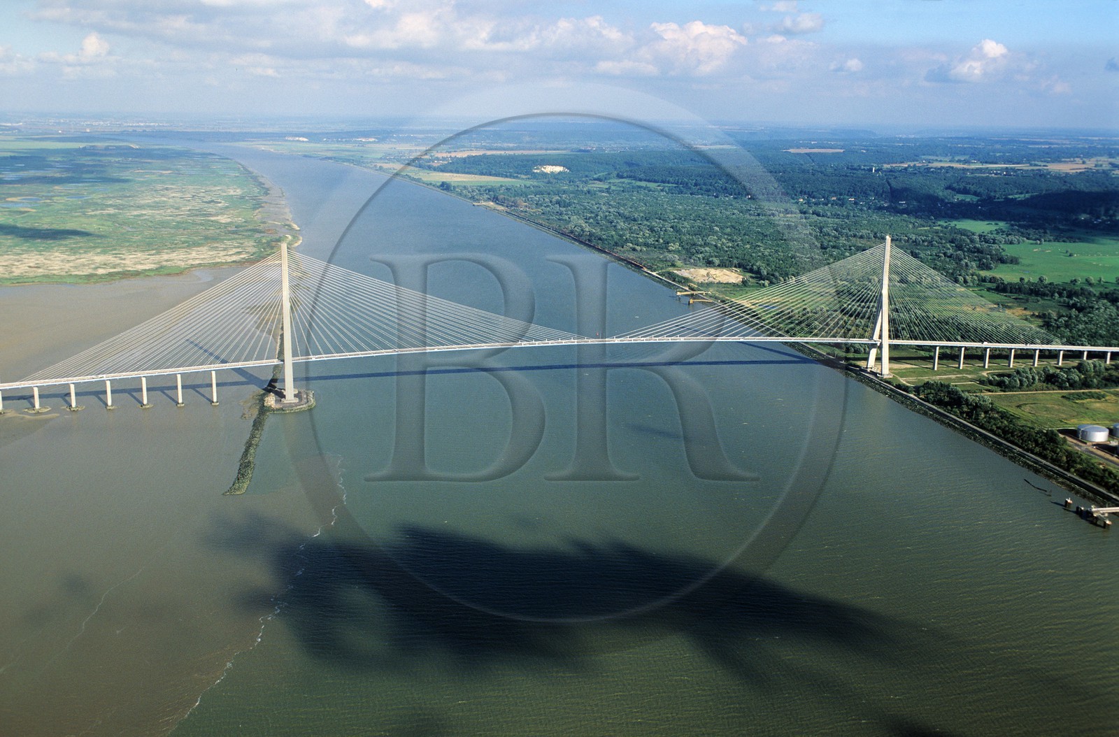 France, Calvados (14), Pont de Normandie, (vue aérienne)