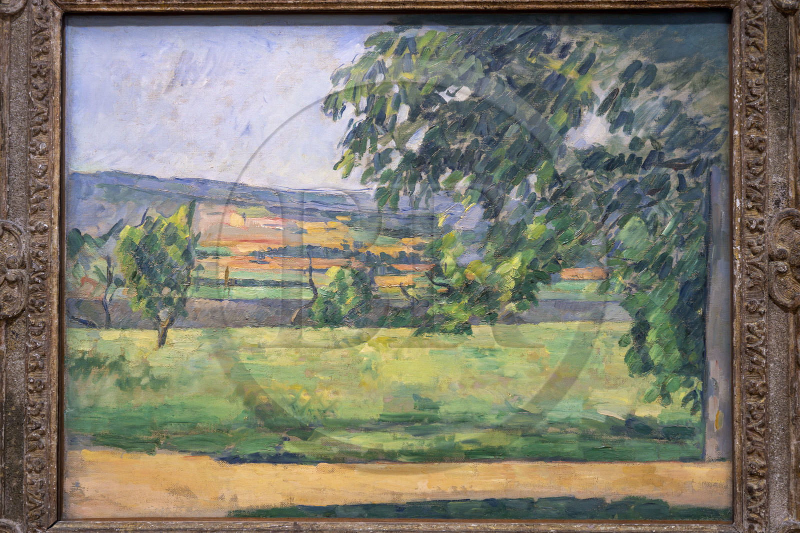 France, Bouches-du-Rhône (13), Aix en Provence, musée Granet, peinture de Paul Cezanne, Vue prise du Jas de Bouffan (vers 1875)