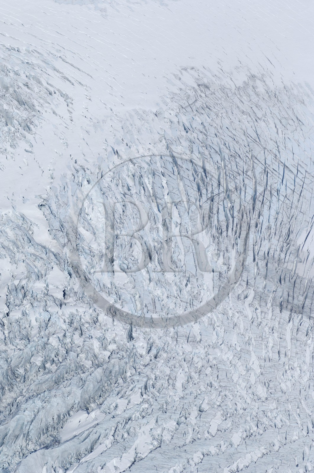 Norvège, Sogn og Fjordane, glacier de Jostedalsbreen et Briksdalbreen (vue aérienne)