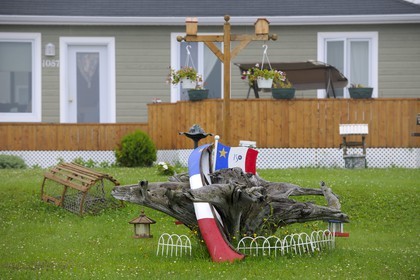Canada, province du Québec, Côte Nord, Havre-Saint-Pierre, drapeau acadien
