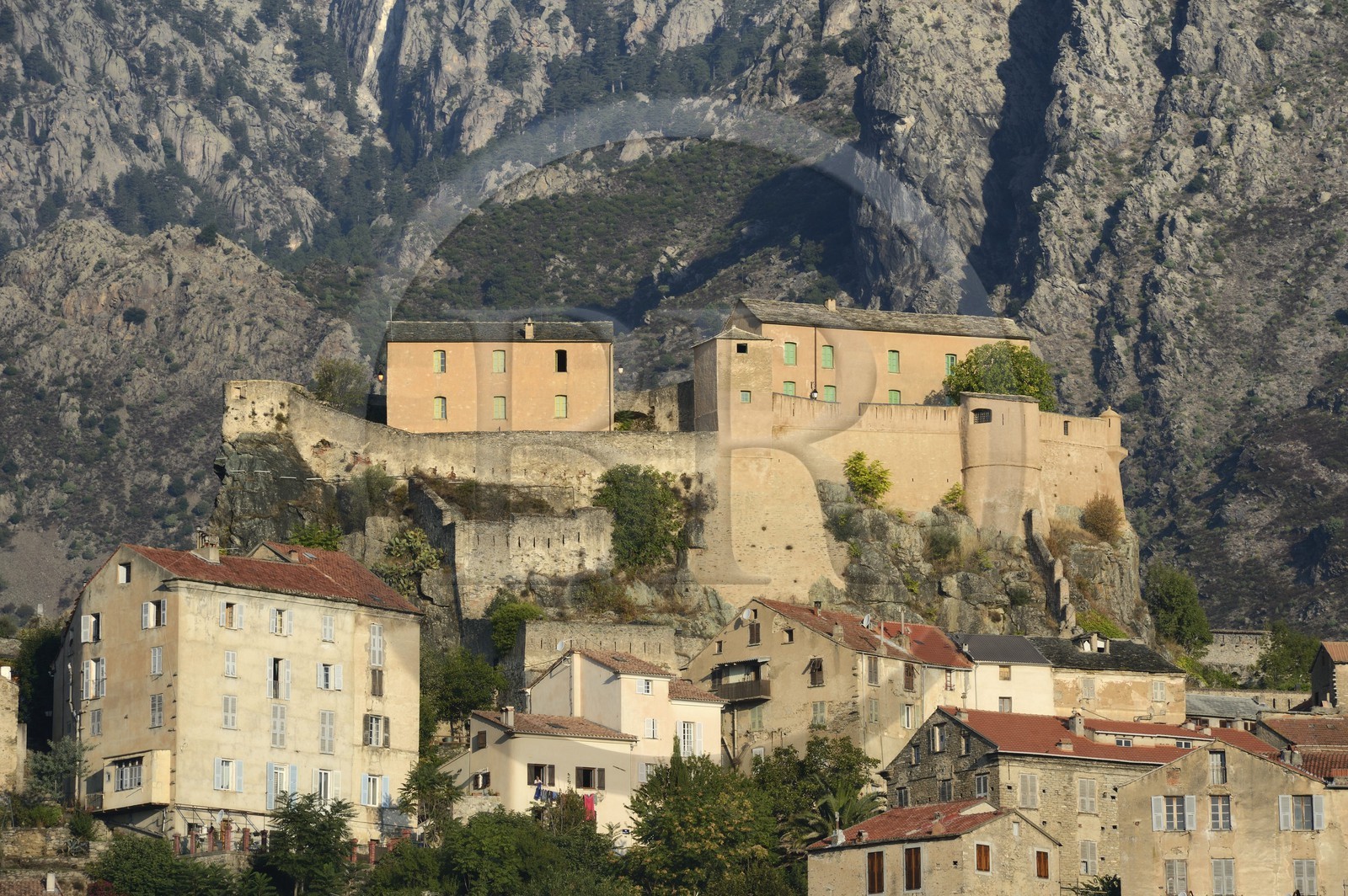 France, Haute Corse, Corte, the 15th century citadel overlooks the old town