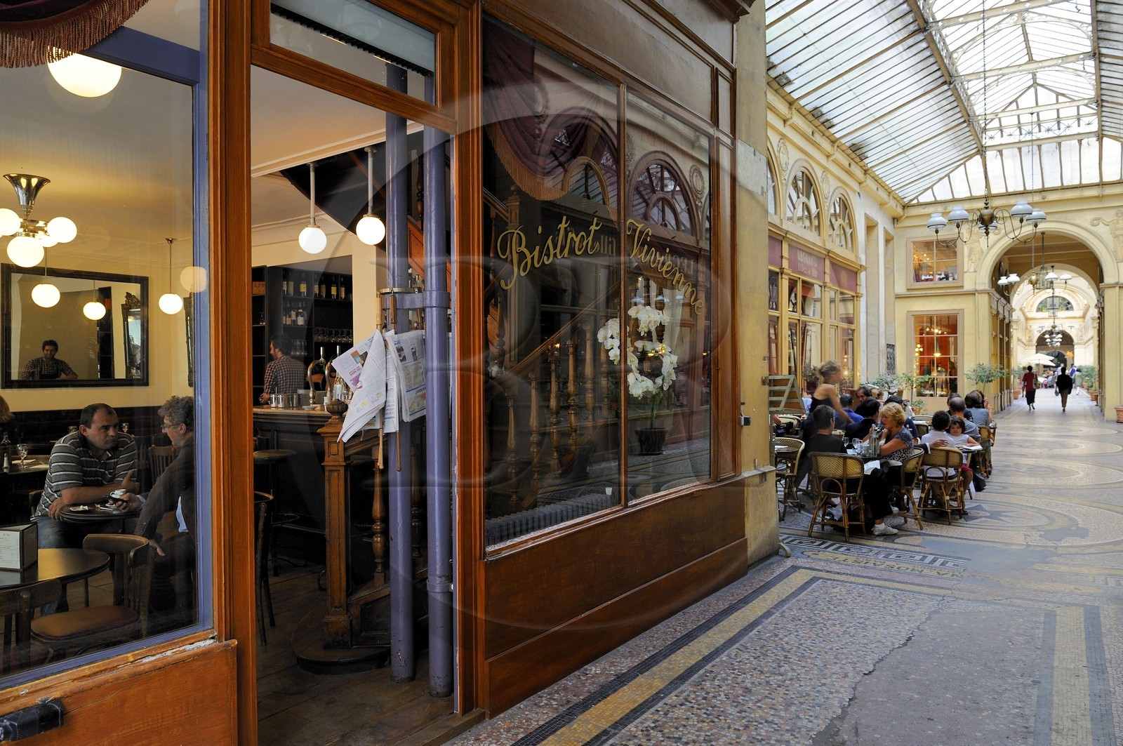 France, Paris (75), Galerie Vivienne, le Bistrot Vivienne