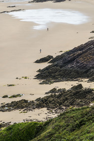 France, Côtes d'Armor (22), Grand Site de France Cap d'Erquy – Cap Fréhel, Erquy, plage (naturiste) de Lourtouais à l'Est du Cap d'Erquy
