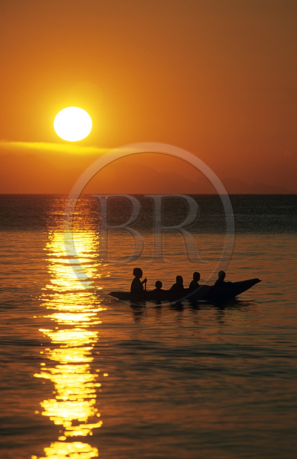 Thailand, Samui islands archipelago, Koh Pha-Ngan island, fishermen small boat on sunset