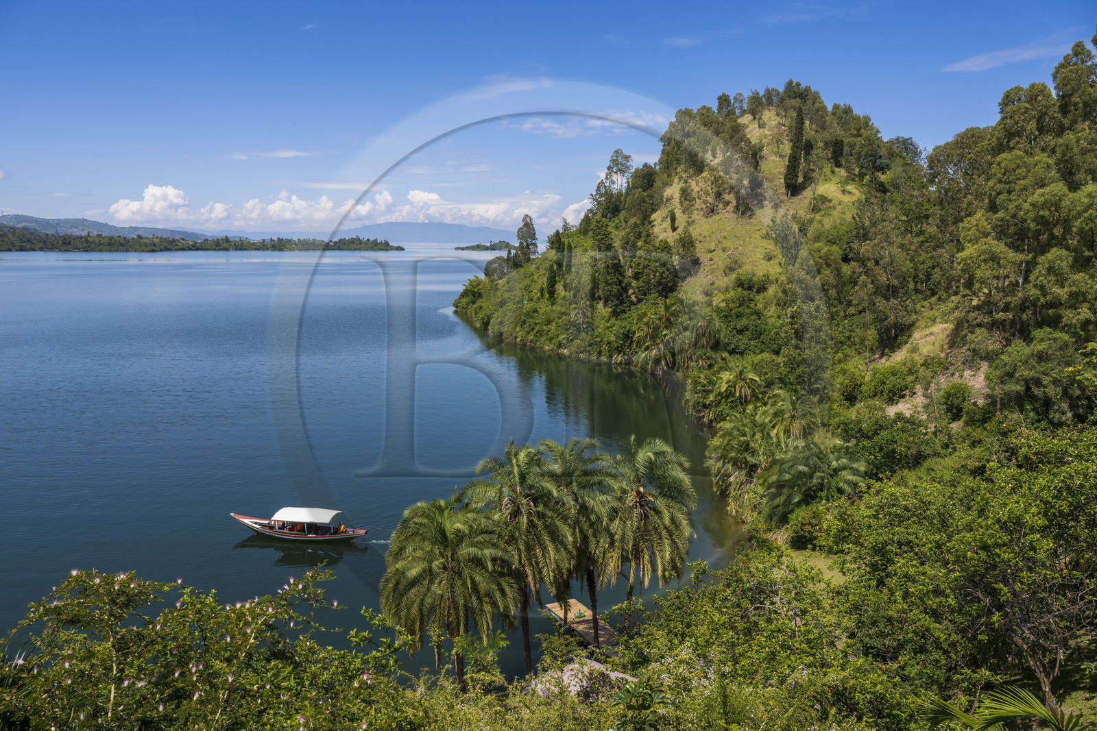 Rwanda, Western Province, Karongi (formerly named Kibuye), boat along the shores of Lake Kivu