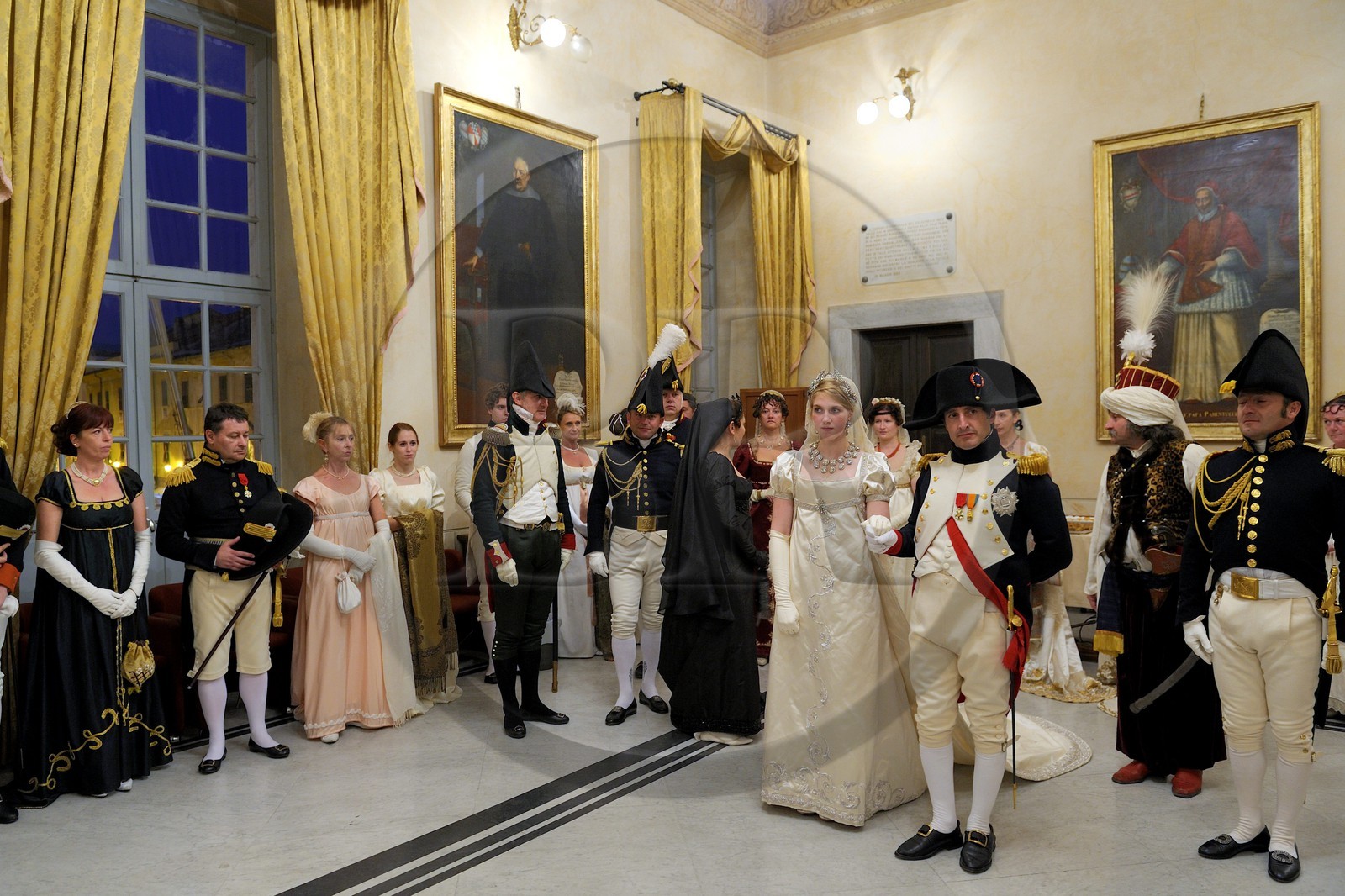 Italie, Ligurie, Sarzana, Napoleon Festival, reception officielle de Napoleon Bonaparte et de sa suite à l'Hotel de Ville