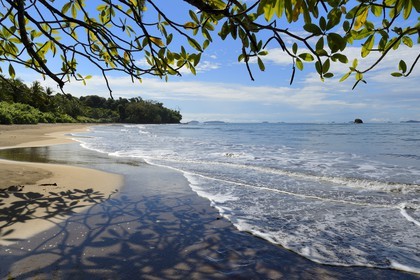 Panama, province de Chiriqui, Parc national marin du Golfe de Chiriqui, Isla Palenque, la plage sud de playa Palenque