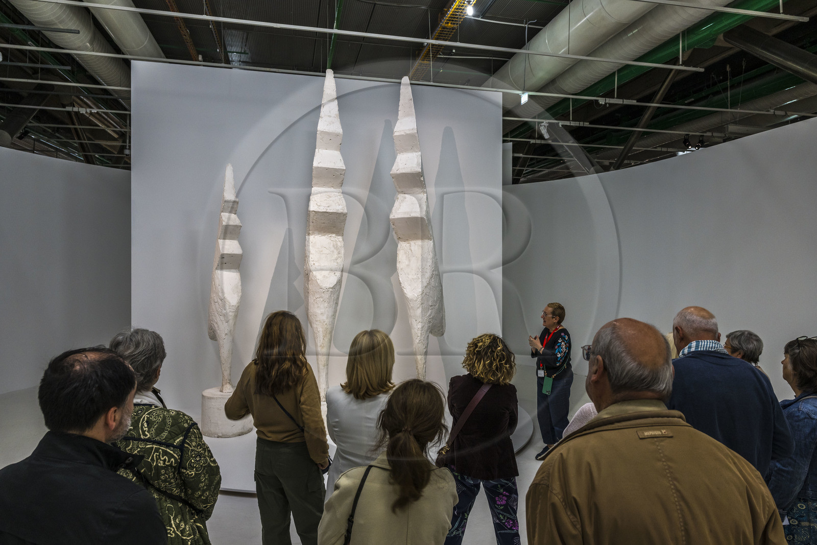 France, Paris, Les Halles district, the Pompidou Center also called Beaubourg, National Museum of Modern Art (MNAM), Brancusi retrospective exhibition, Grand Coq I, 1924, Grand Coq II, 1930 and Grand Coq III, 1930-34, plaster