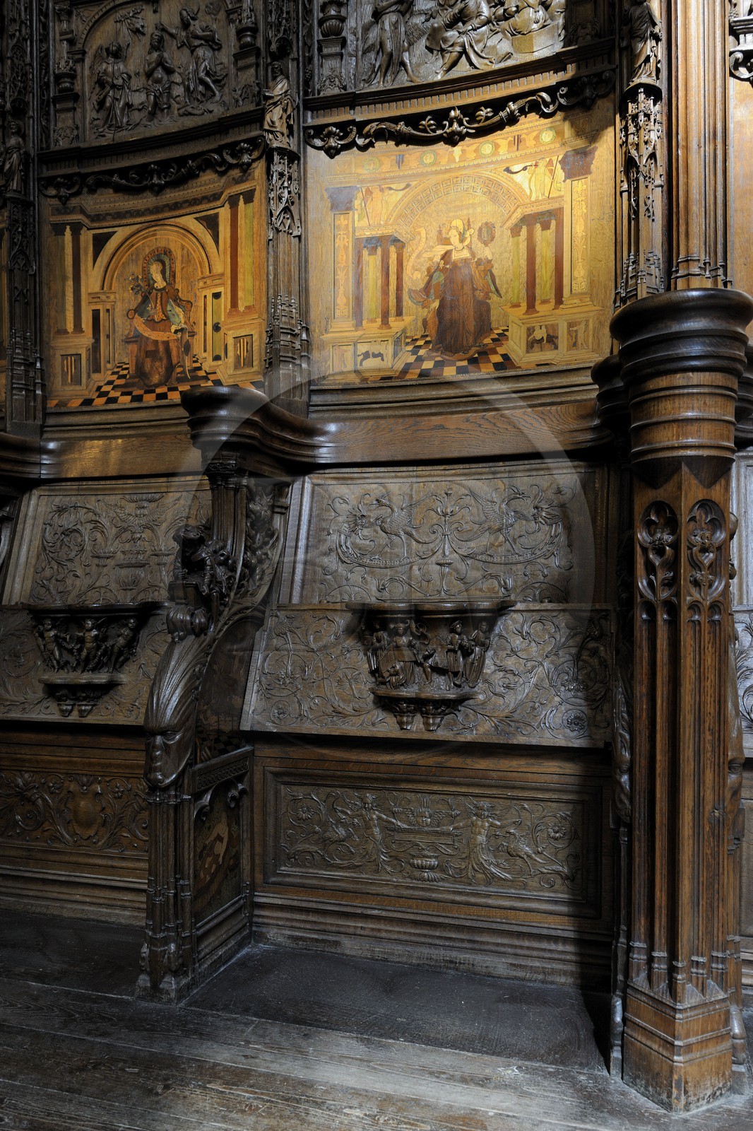 France, Seine-Saint-Denis (93), Saint-Denis, la basilique de Saint-Denis, stalles pré-Renaissance de l'avant-choeur