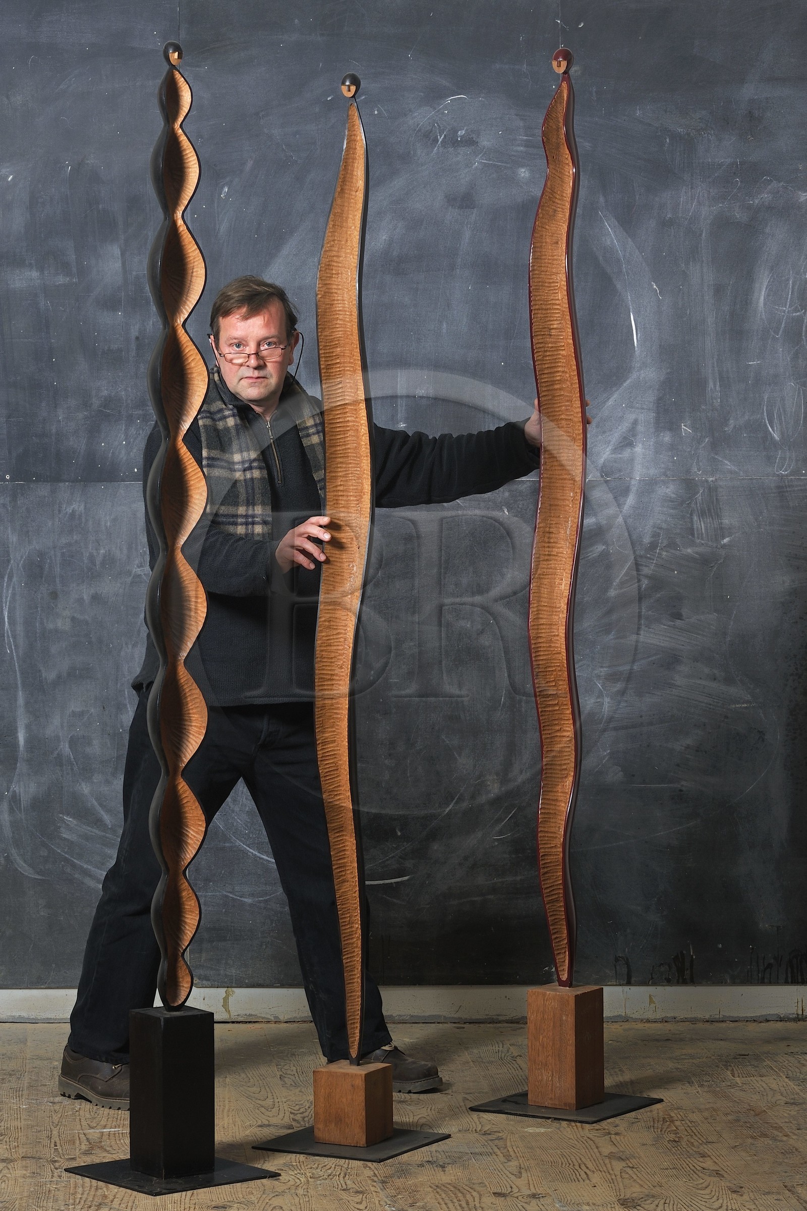 France, Calvados (14), Orbec, sculptures d'Axel Cassel