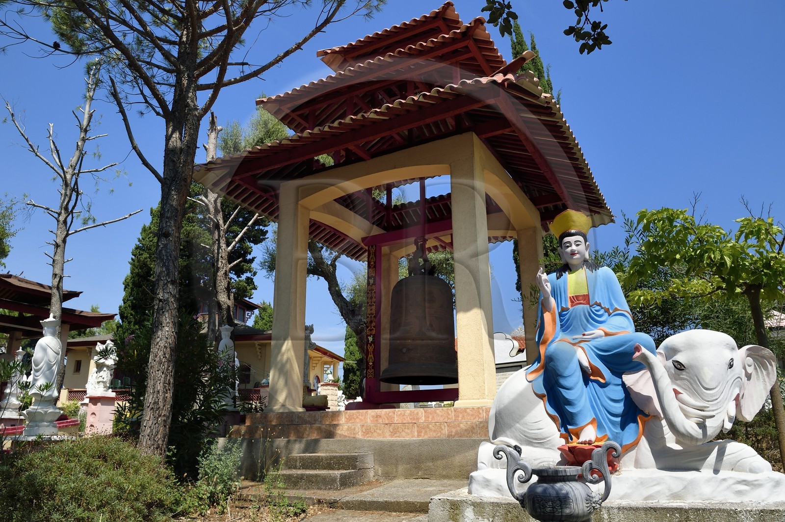 France, Var (83), Fréjus, ancien camp militaire Gallieni, la pagode Hông Hiên Tu, lieu de culte bouddhique édifié en 1917 par les tirailleurs indochinois