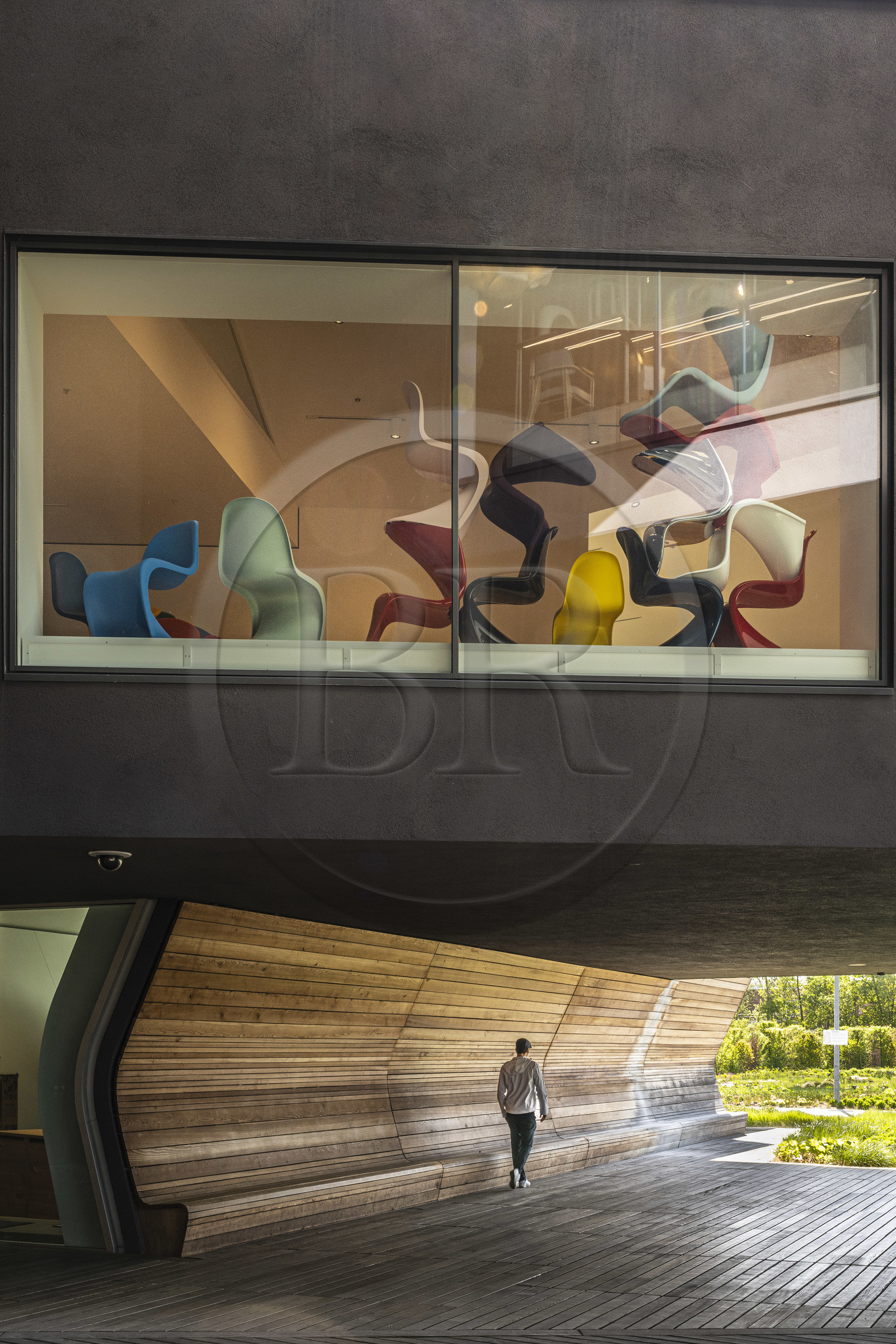 Germany, Bade-Wurtemberg, Weil am Rhein near Basel, the Vitra Campus, Vitra Haus, by architects Herzog and de Meuron (2010)