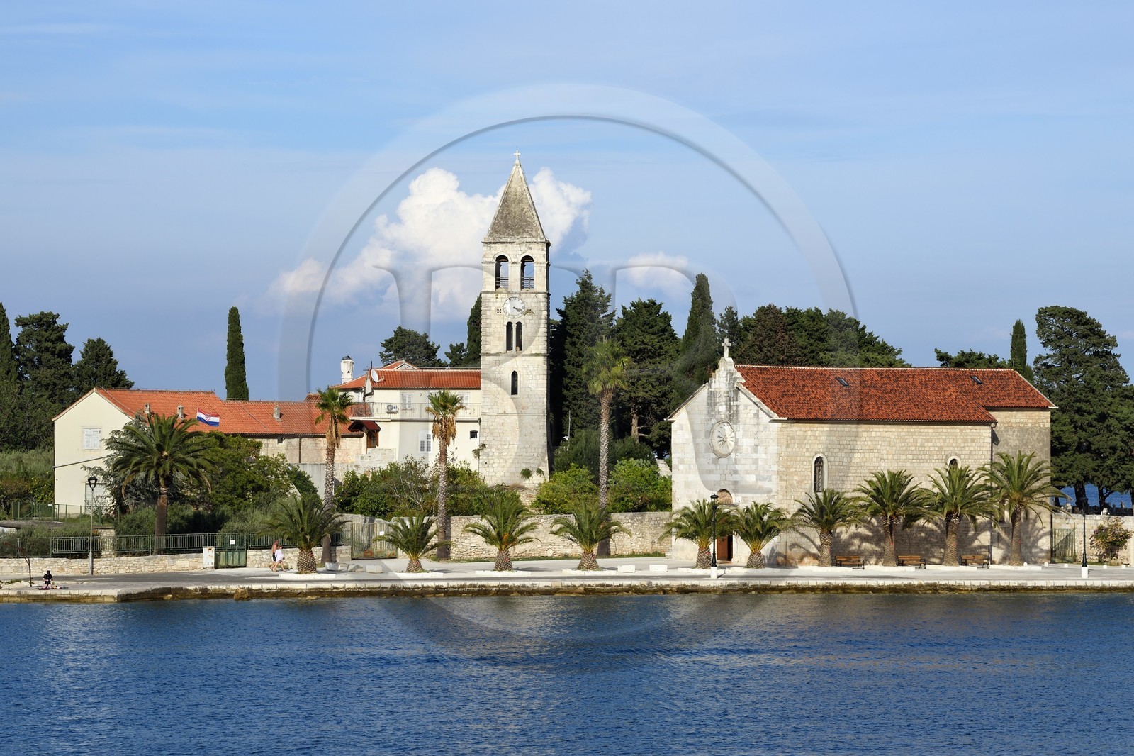 Croatia, Dalmatia, Dalmatian coast, Island of Vis, village of Vis, Saint-Jerome monastery built in the 16th century by the Franciscans on the small peninsula of Pirovo