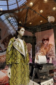 Italy, Lombardy, Milan, Vittorio Emmanuel II Gallery, Prada luxury designer's shop