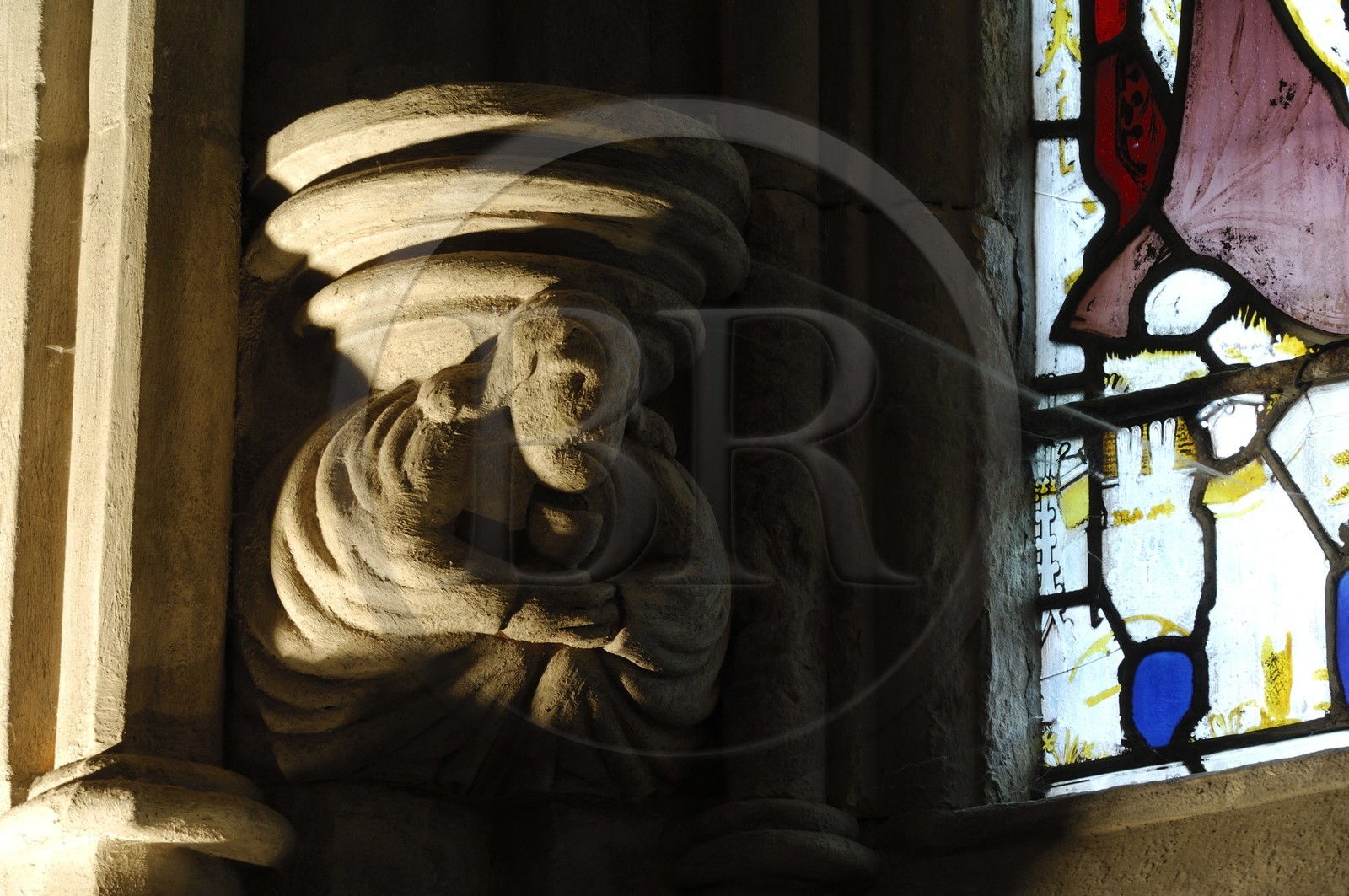 Royaume-Uni, Ecosse, Midlothian, Roslin, la Chapelle Rosslyn, sculpture