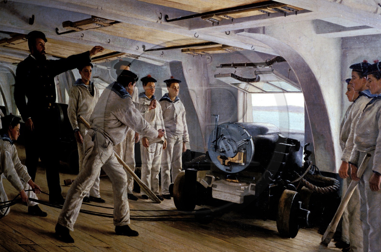 France, Finistère (29), Brest, peinture de la Royale au Musée de la Marine