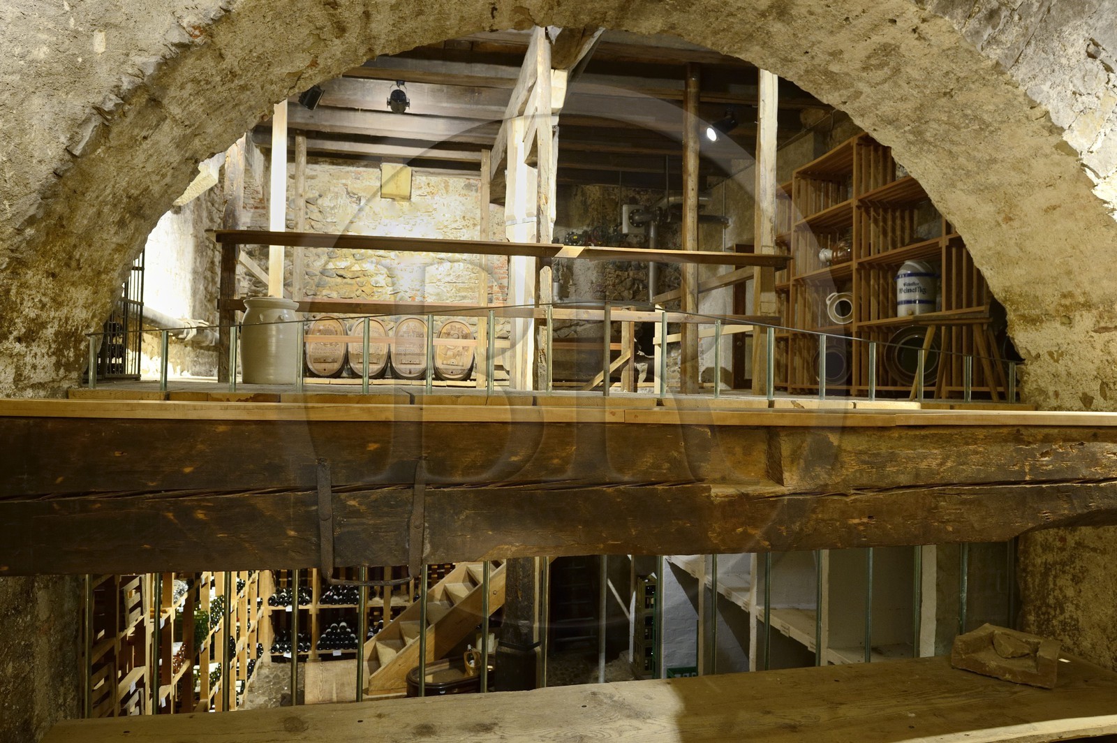 Allemagne, Bade-Wurtemberg, Fribourg en Brisgau, Zum Roten Bären le plus ancien hotel-restaurant toujours en activité d'Allemagne, la cave