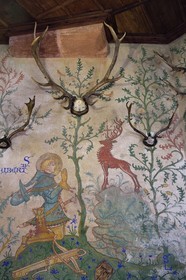 France, Bas-Rhin (67), Orschwiller, le chateau du Haut-Koenigsbourg, la salle des trophées de chasse