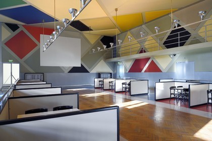 France, Bas Rhin, Strasbourg, old town listed as World Heritage by UNESCO, Place Kleber, art Deco salle de l'Aubette decorated by Jean Arp and Sophie Taeuber-Arp at the end of the 1920's, the party room, the cinema and dancing