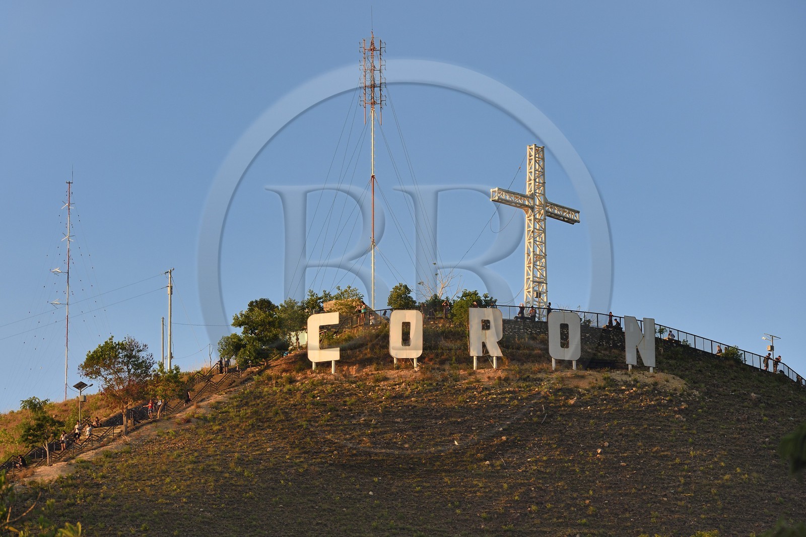 Philippines, Calamian Islands in northern Palawan, Coron Island, Coron Town, the view point from Mount Tapyas overlooking the city