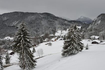 France, Haute-Savoie (74), station de ski Les Carroz d'Arâches, village d'Arâches-la-Frasse