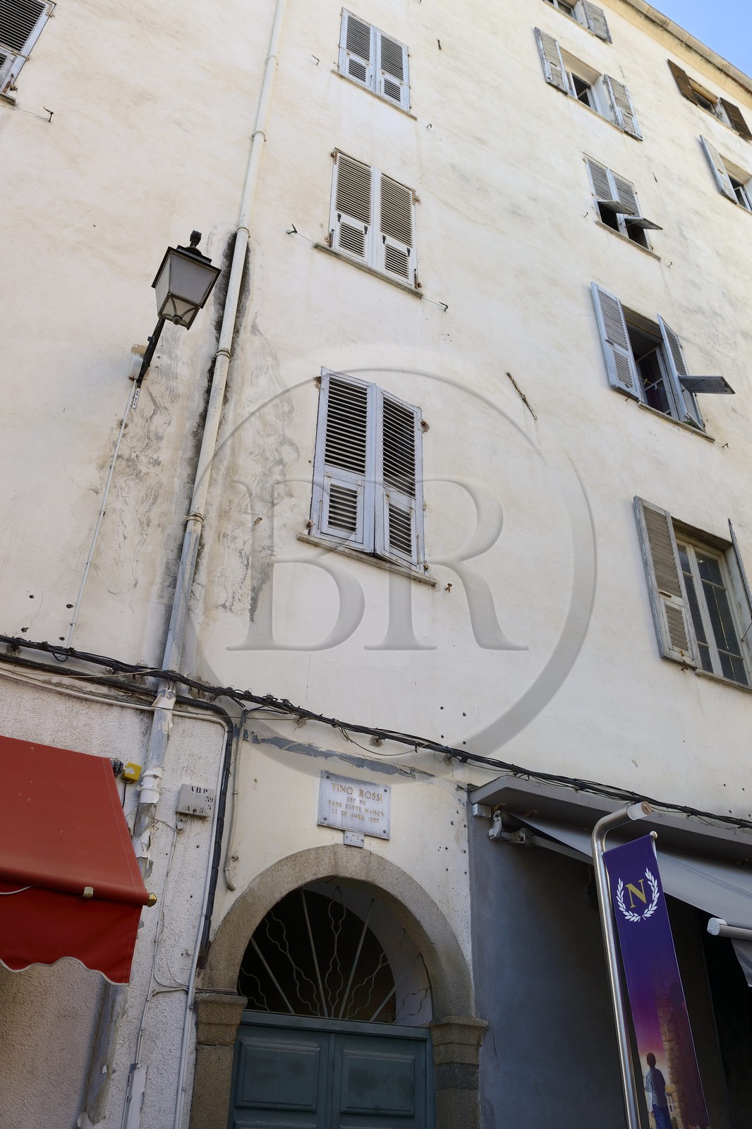 France, Corse du Sud, Ajaccio, birthplace of singer Tino Rossi in rue du Cardinal Fesch