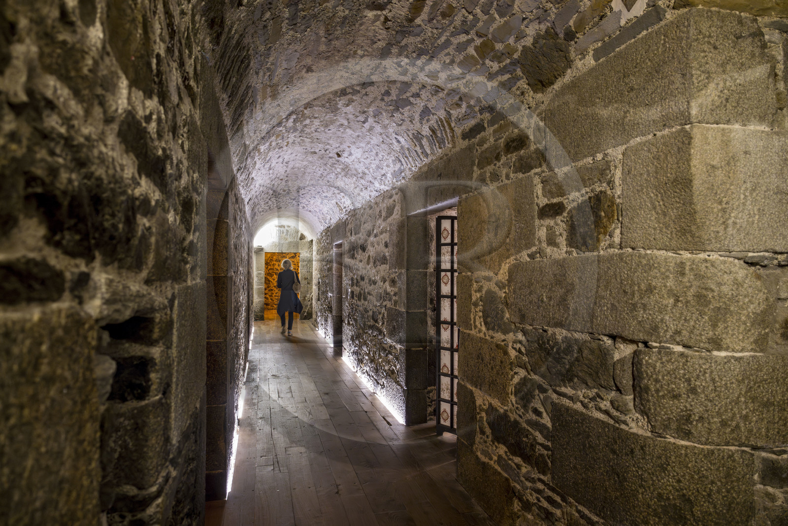 France, Ille et Vilaine, Cote d'Emeraude (Emerald Coast), Saint Malo, the Hotel Magon, authentic privateer's residence, private mansion built for François Auguste Magon de la Lande in 1725, shipowner from Saint-Malo, King Louis XV privateer, slaver and director of the East India Company, the old warehouses in the second basement