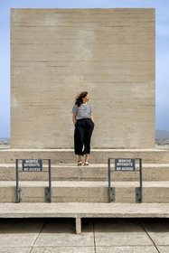 France, Bouches du Rhone, Marseille, architectural work of Le Corbusier, listed as World heritage by UNESCO, the Cité Radieuse by the architect Le Corbusier, Laura Serra Forest, co-founder of Kolektiv, on the rooftop terrace