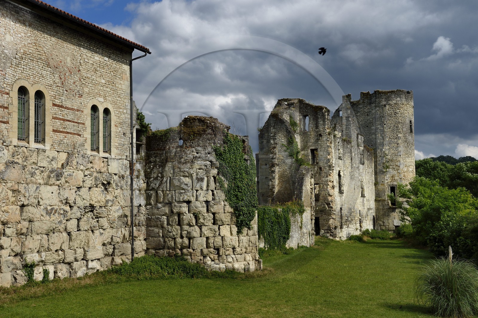 France, Dordogne (24), Périgord Blanc, Périgueux, quartier de la Cité dit de Vésone, ruines du chateau Barrière
