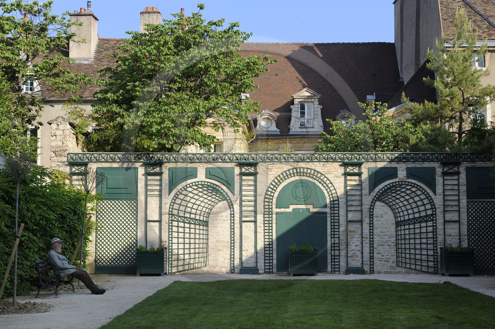 France, Côte d'Or (21), Dijon, petit jardin public secret rue Sainte-Anne face au musée d'Art Sacré