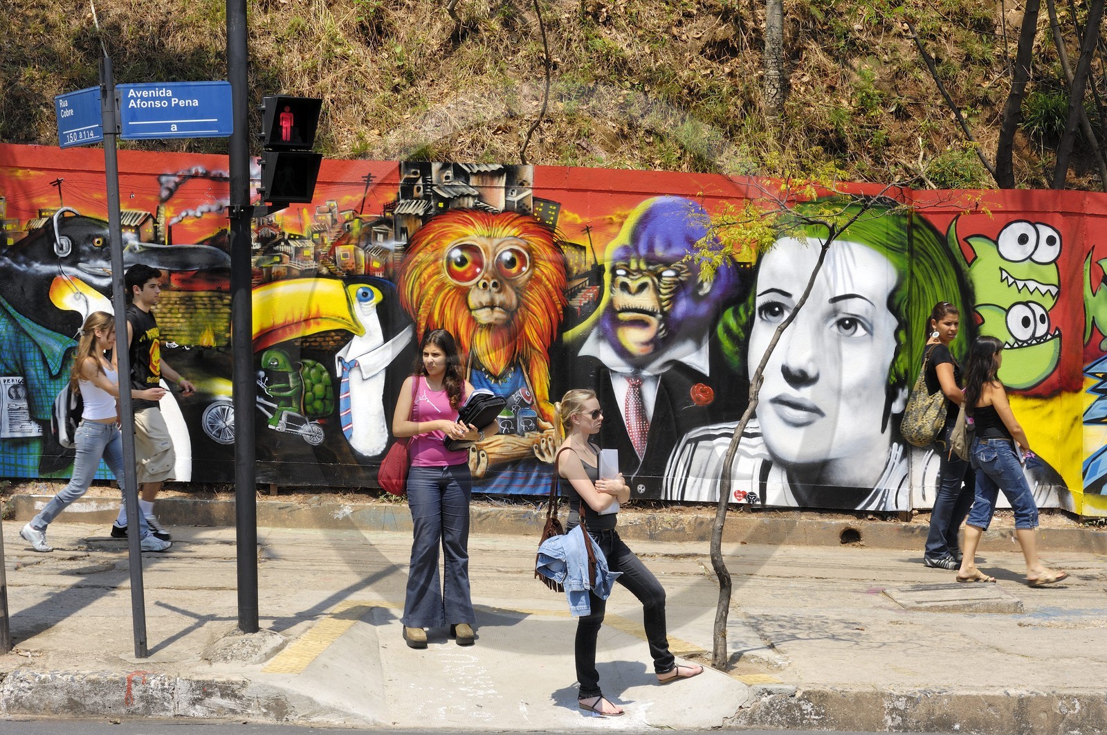 Brazil, Minas Gerais state, Belo Horizonte, mural near the university