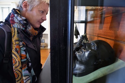 France, Charente-Maritime (17), Ile d'Aix, le bourg, le musée napoléonien, masque mortuaire de Napoléon