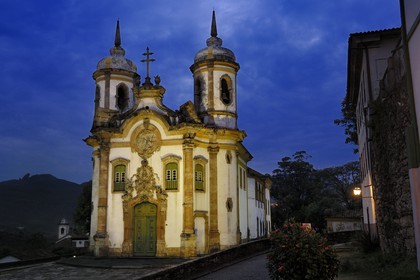 Brésil, Etat du Minas Gerais, ville de Ouro Preto, centre historique classé Patrimoine Mondial de l 'UNESCO, igreja de Sao Francisco de Assis, église Saint-François d'Assise (Route de l'or, Estrada Real)