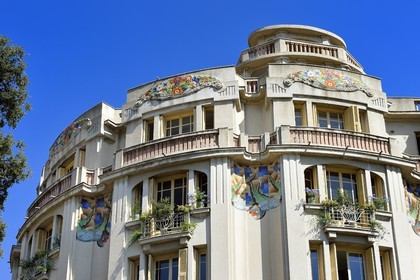 France, Alpes-Maritimes (06), Nice, immeuble La Rotonde (1929-1930) de style Art Déco au 41 boulevard Gambetta de l'architecte G.Dikansky