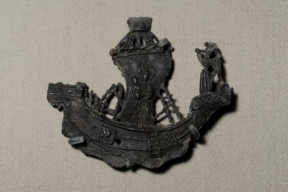 France, Paris (75), musée du Moyen-Age, ancien hôtel de Cluny, enseigne de pélérinage, Notre-Dame, Boulogne sur Mer