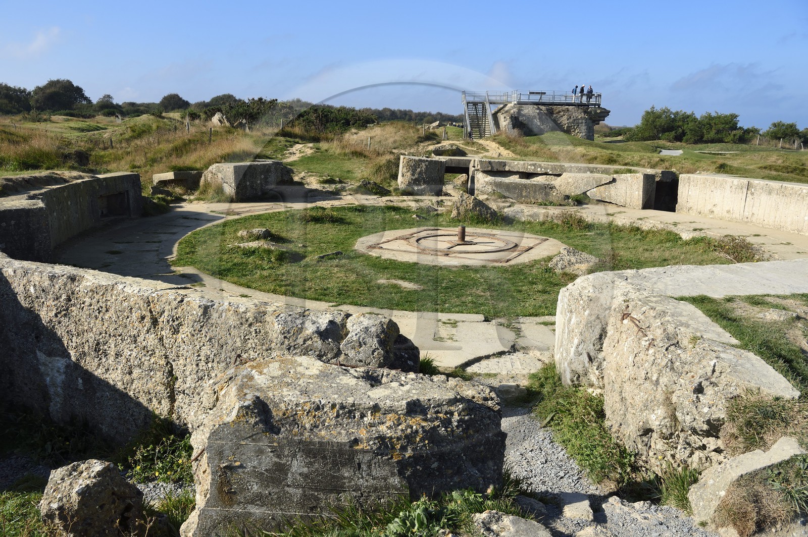 France, Calvados (14), Cricqueville-en-Bessin, ruine de blockhaus de la Pointe du Hoc