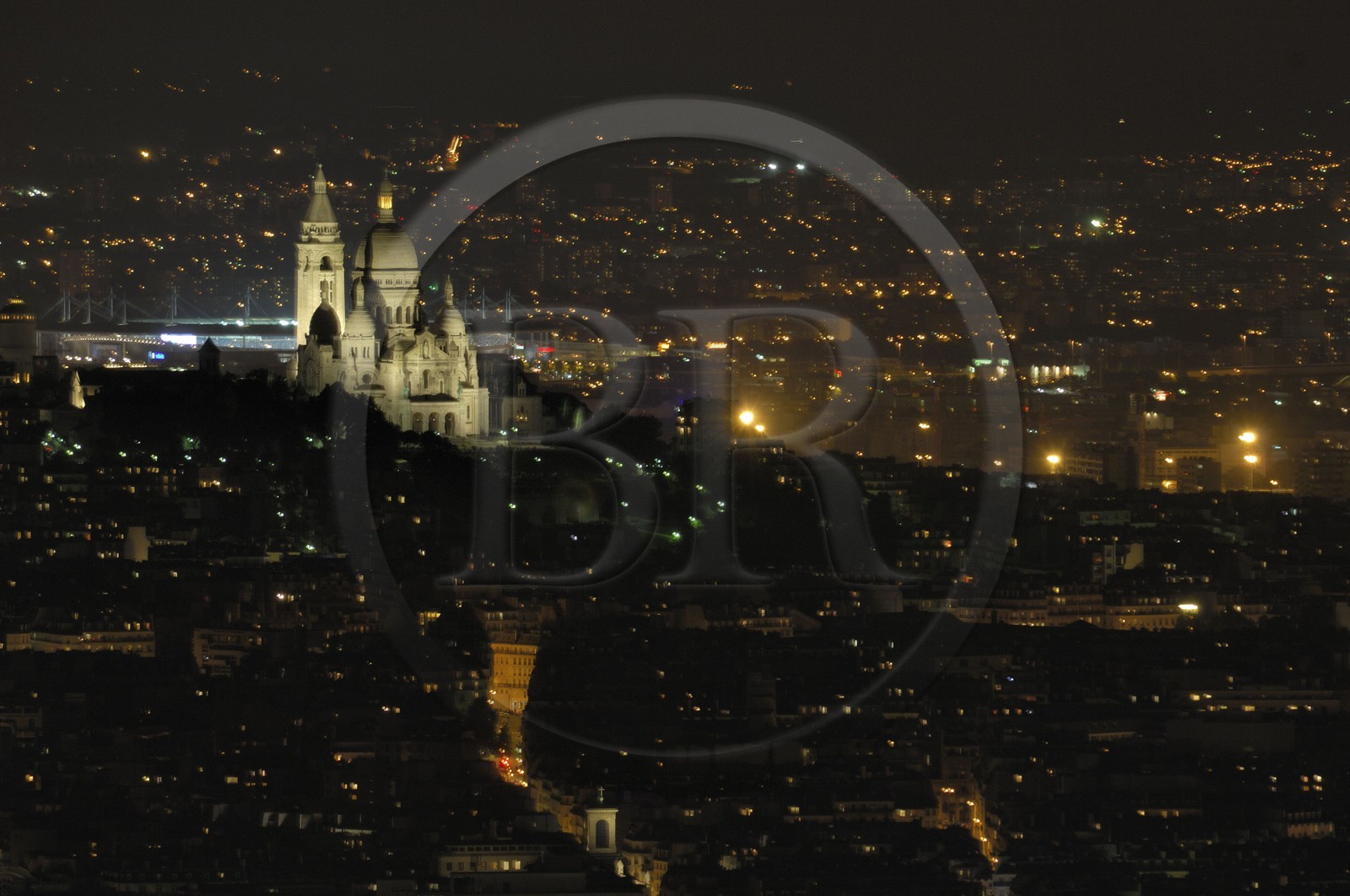 France, Paris (75), la Butte Montmartre de nuit