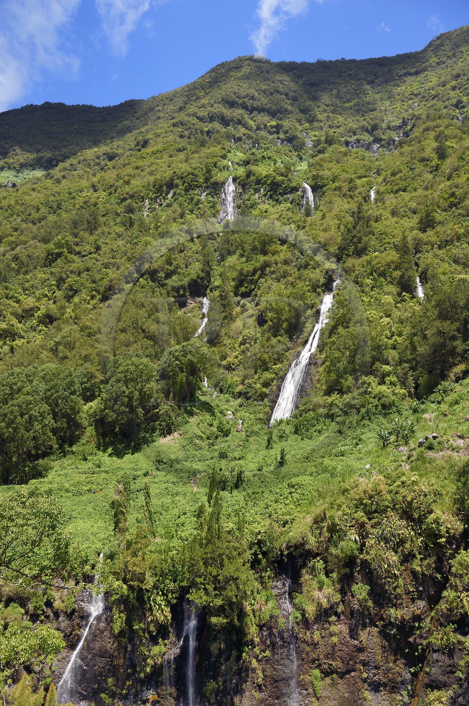 France, Ile de la Reunion, Cirque de Salazie, classé Patrimoine Mondial de l'UNESCO, cascade du Voile de la Mariée