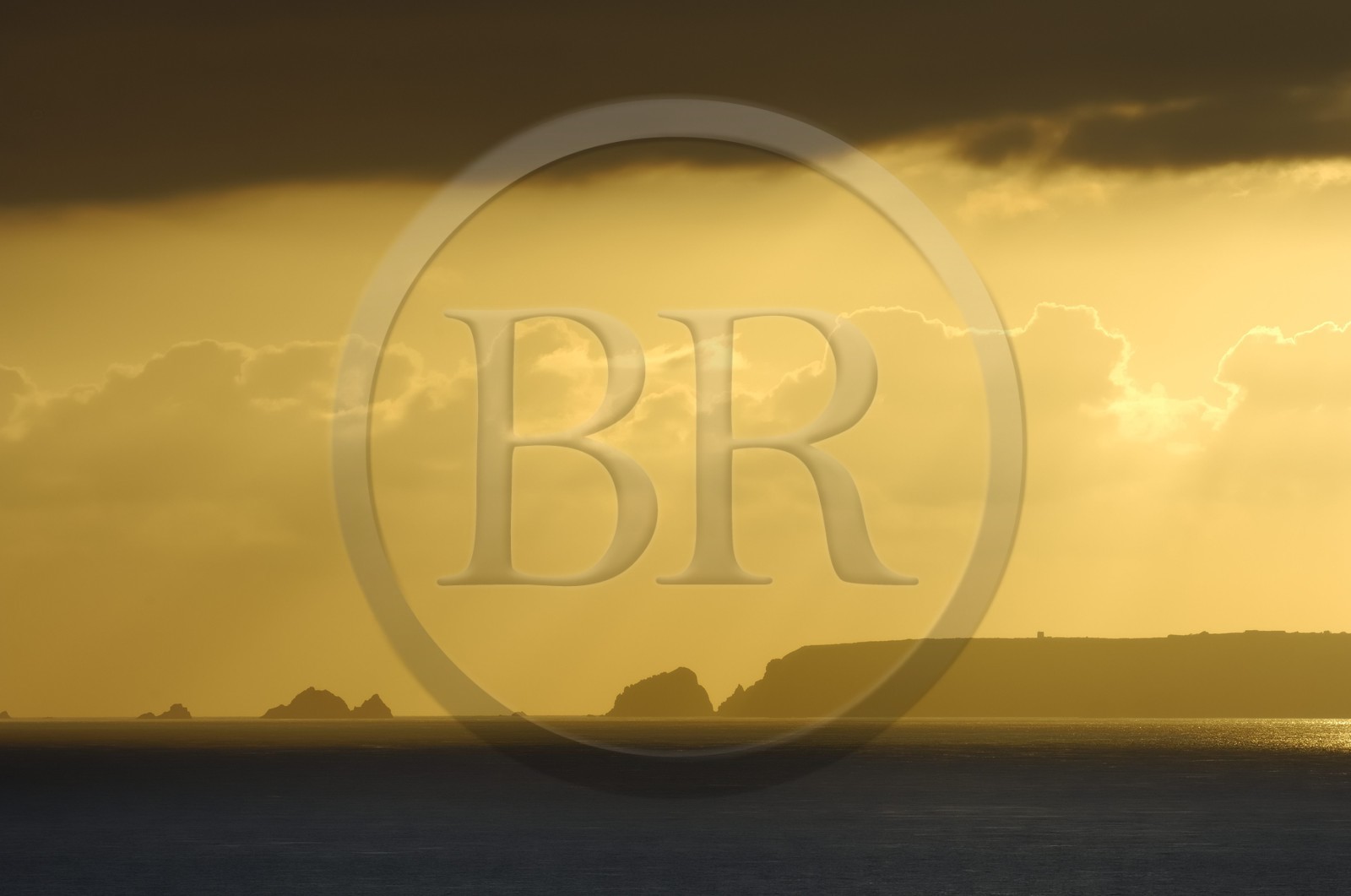 France, Manche, Cotentin, Cap de la Hague, Alderney island seen from the port of Goury