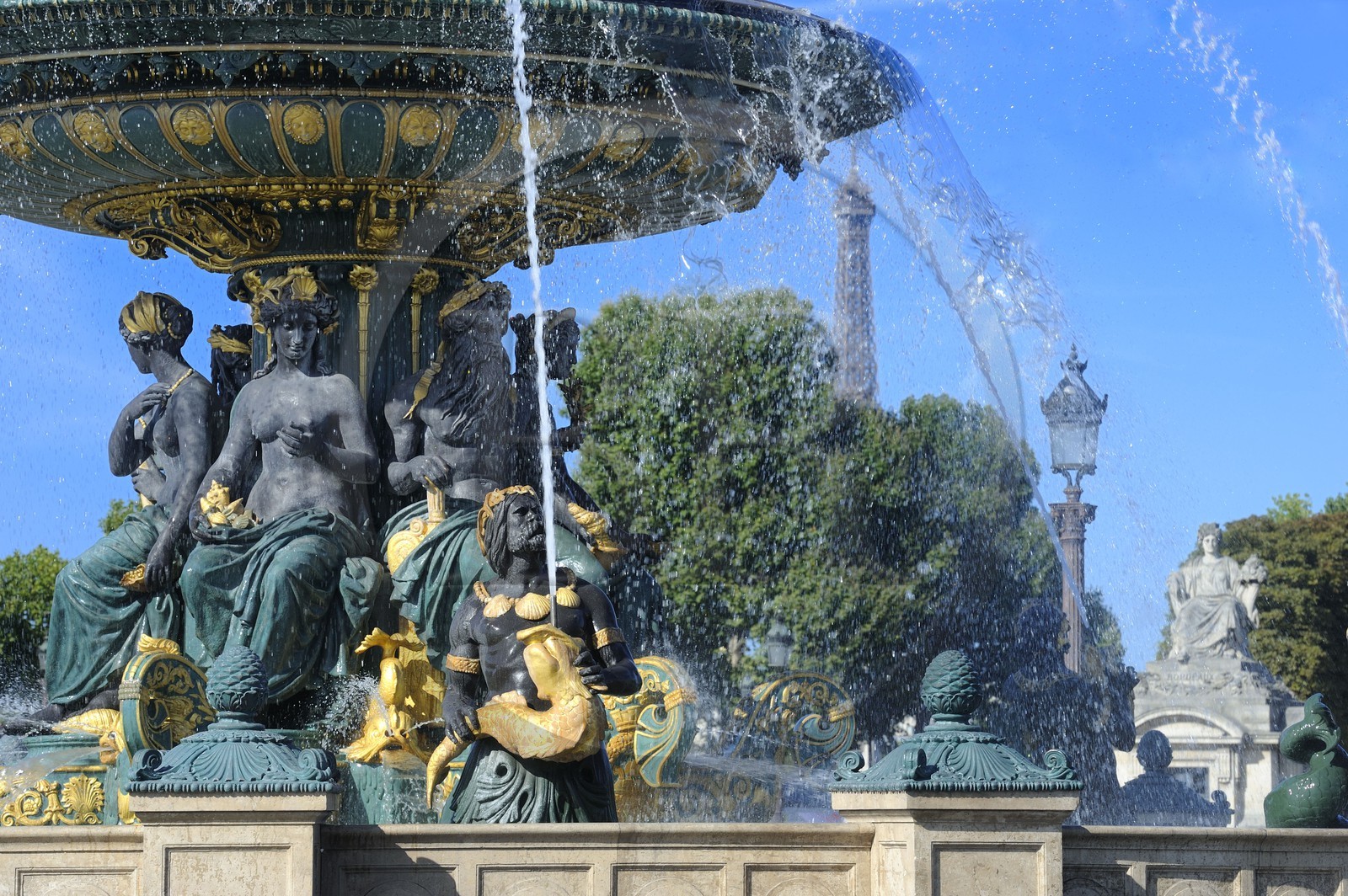 France, Paris (75), la place de la Concorde, la Fontaine des Mers par Jacques Hittorff
