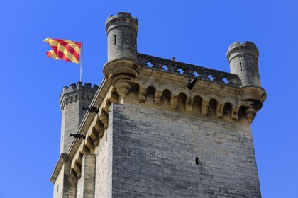 France, Gard (30), Uzès, classée ville d'art et d'histoire, château Ducal dit le Duché d'Uzès, classé monument historique, la Tour Bermonde