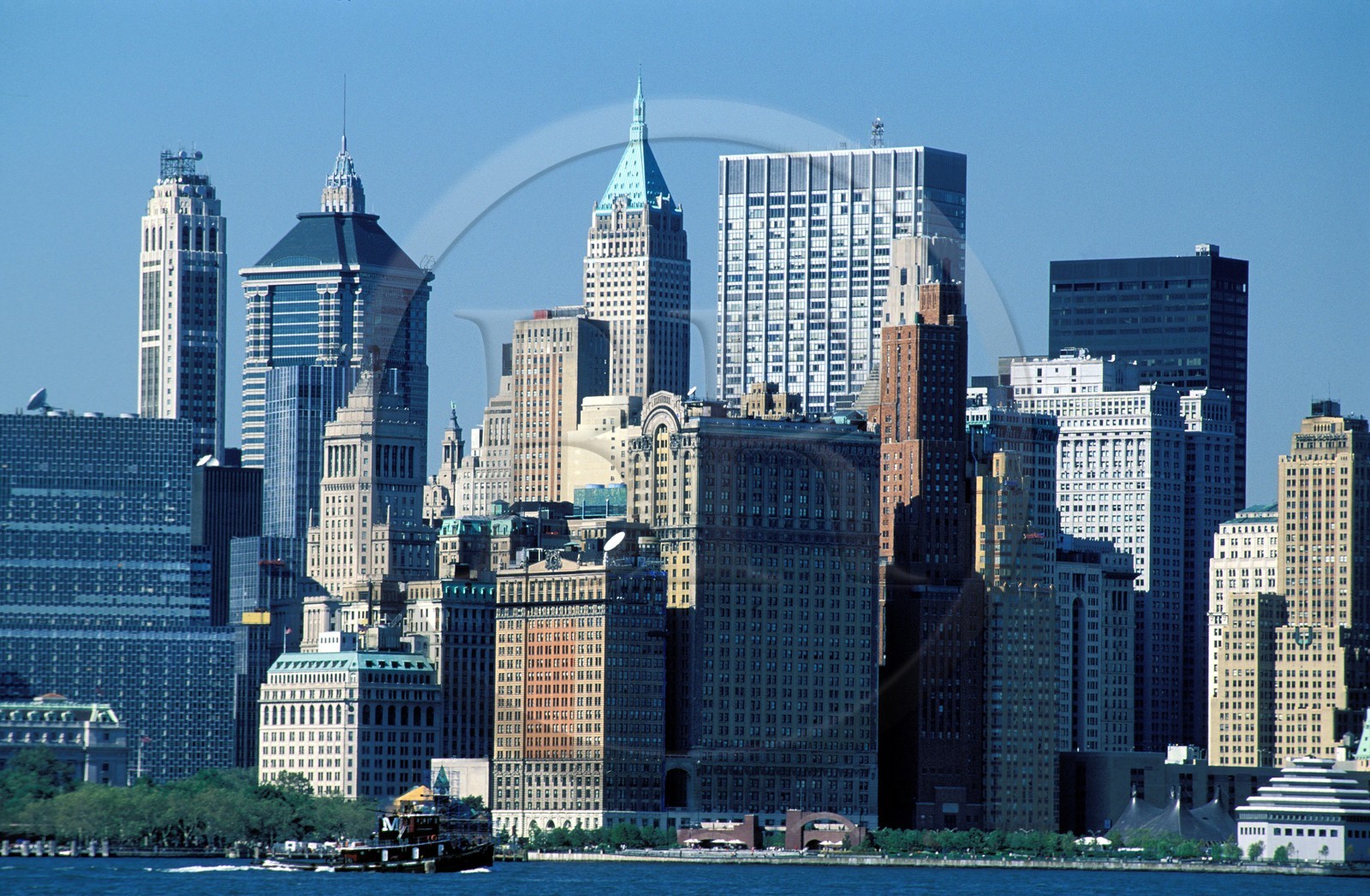 Etats-Unis, New York, Manhattan, depuis la mer