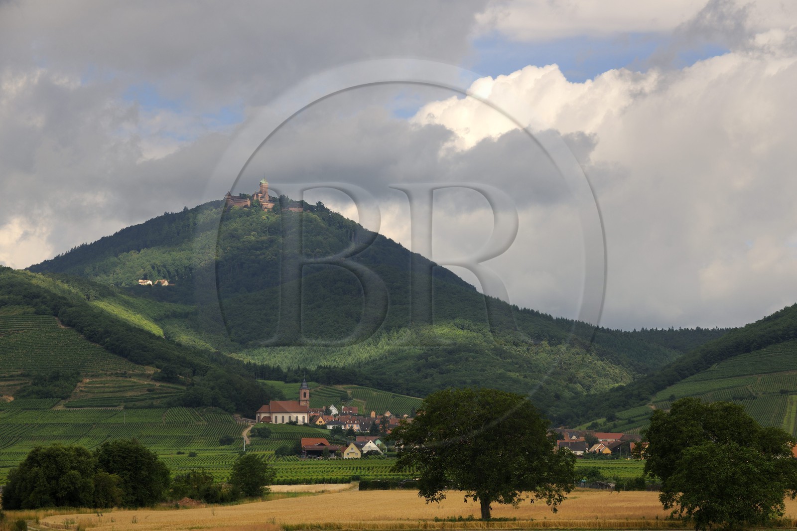 France, Bas-Rhin (67), le château du Haut-Koenigsbourg et le village d'Orschwiller